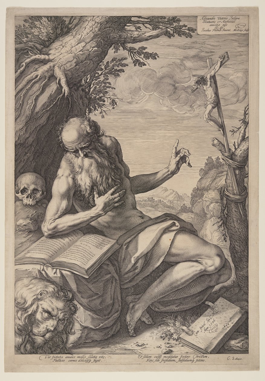 St Jerome av Hendrick Goltzius