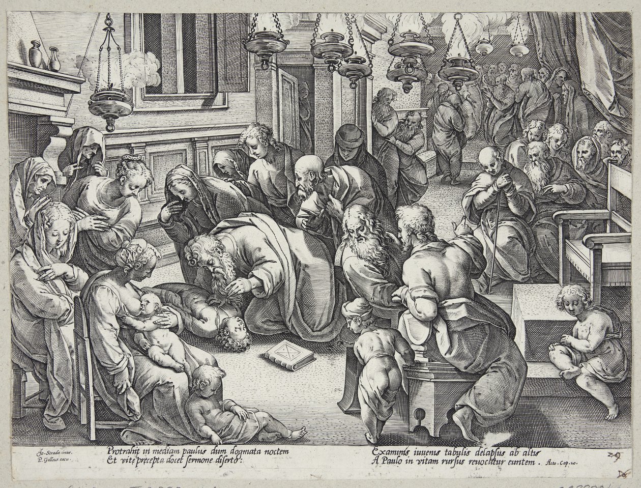 Den helige Paulus uppfostrade Eutykos av Hendrick Goltzius