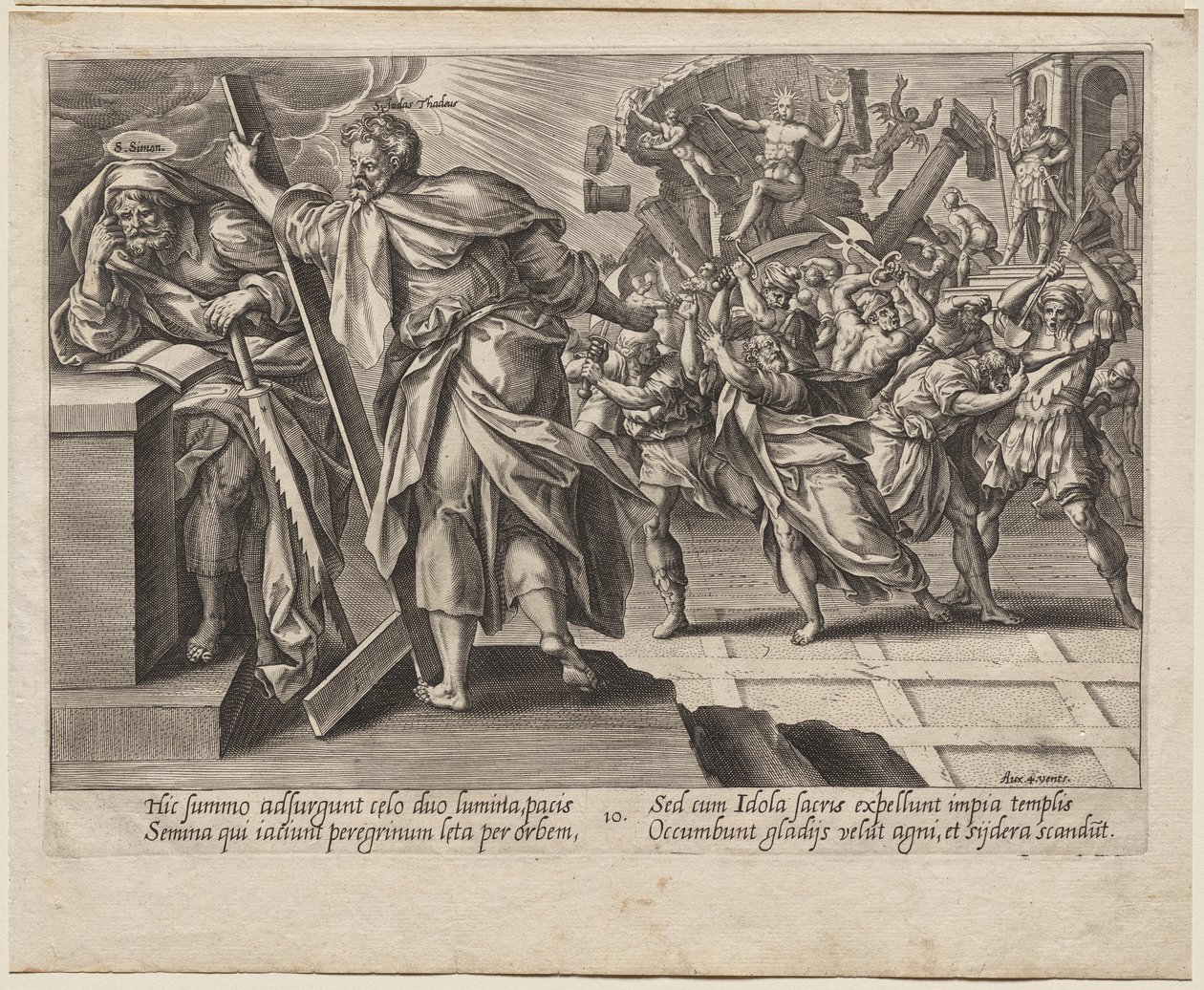 Den helige Judas Thaddeus och Simon seloten av Hendrick Goltzius