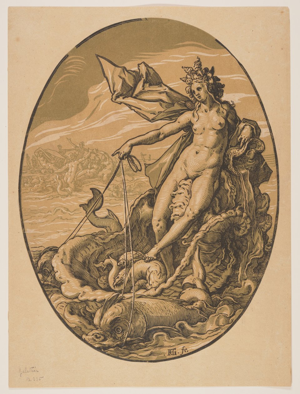 Tethys, från Gudomarna av Hendrick Goltzius
