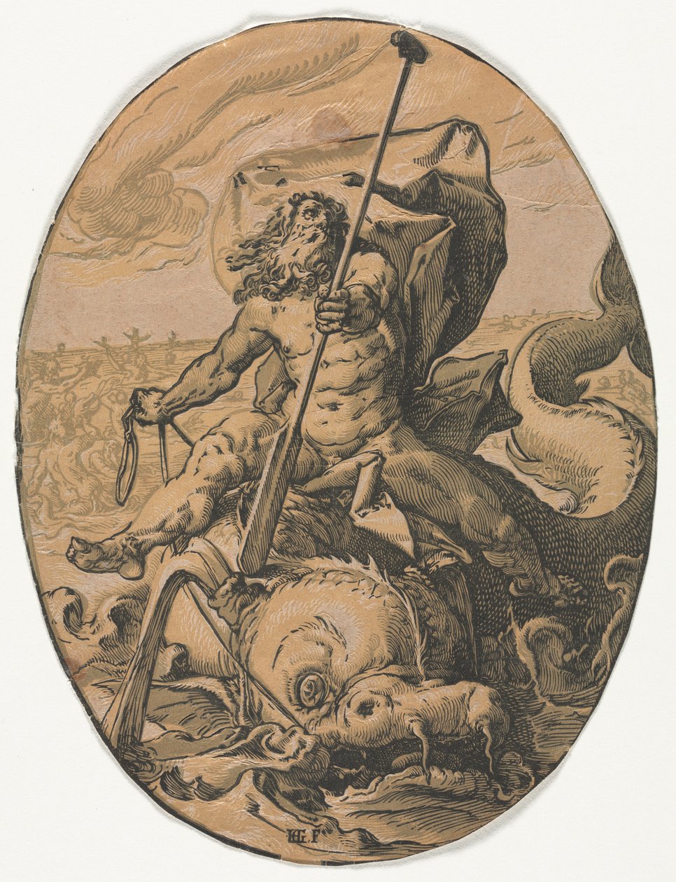 Gudarna: Oceanus av Hendrick Goltzius