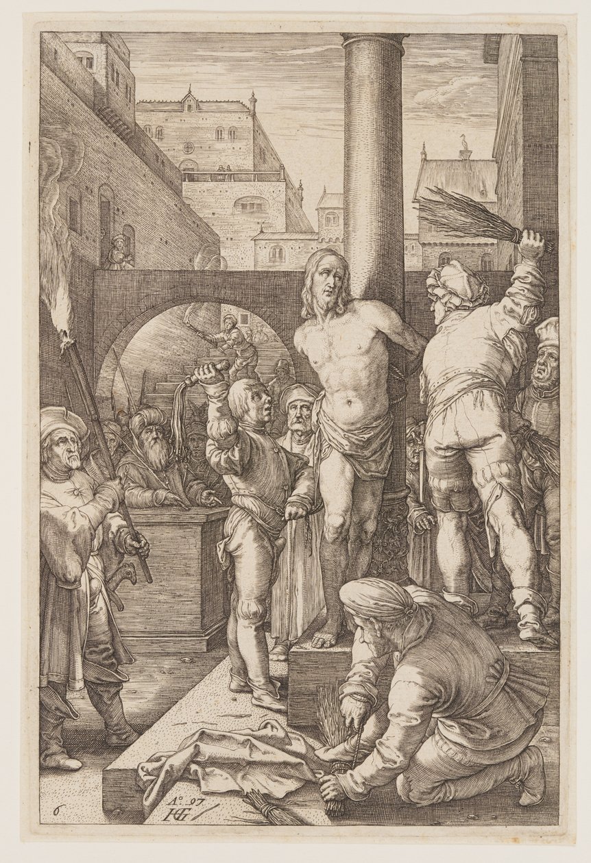 Flagellationen, från Passionen av Hendrick Goltzius