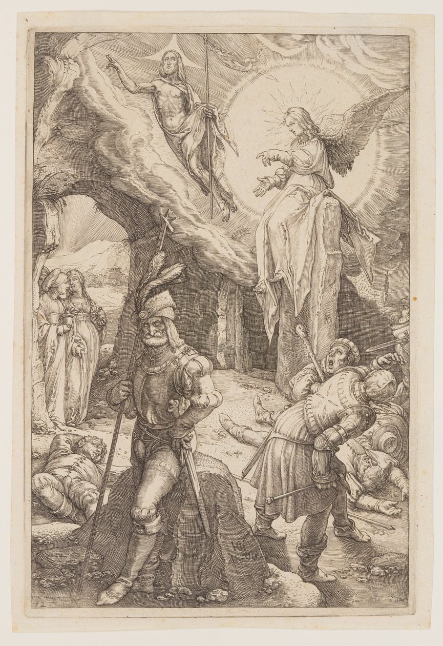 Uppståndelsen, från Passionen av Hendrick Goltzius
