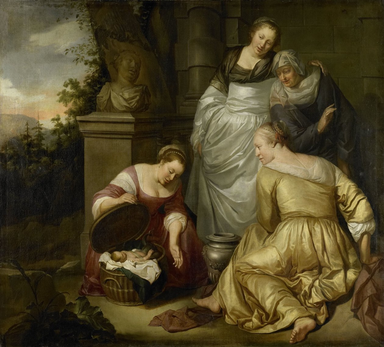 Erichthonius hittad av Cecrops döttrar av Hendrick Heerschop