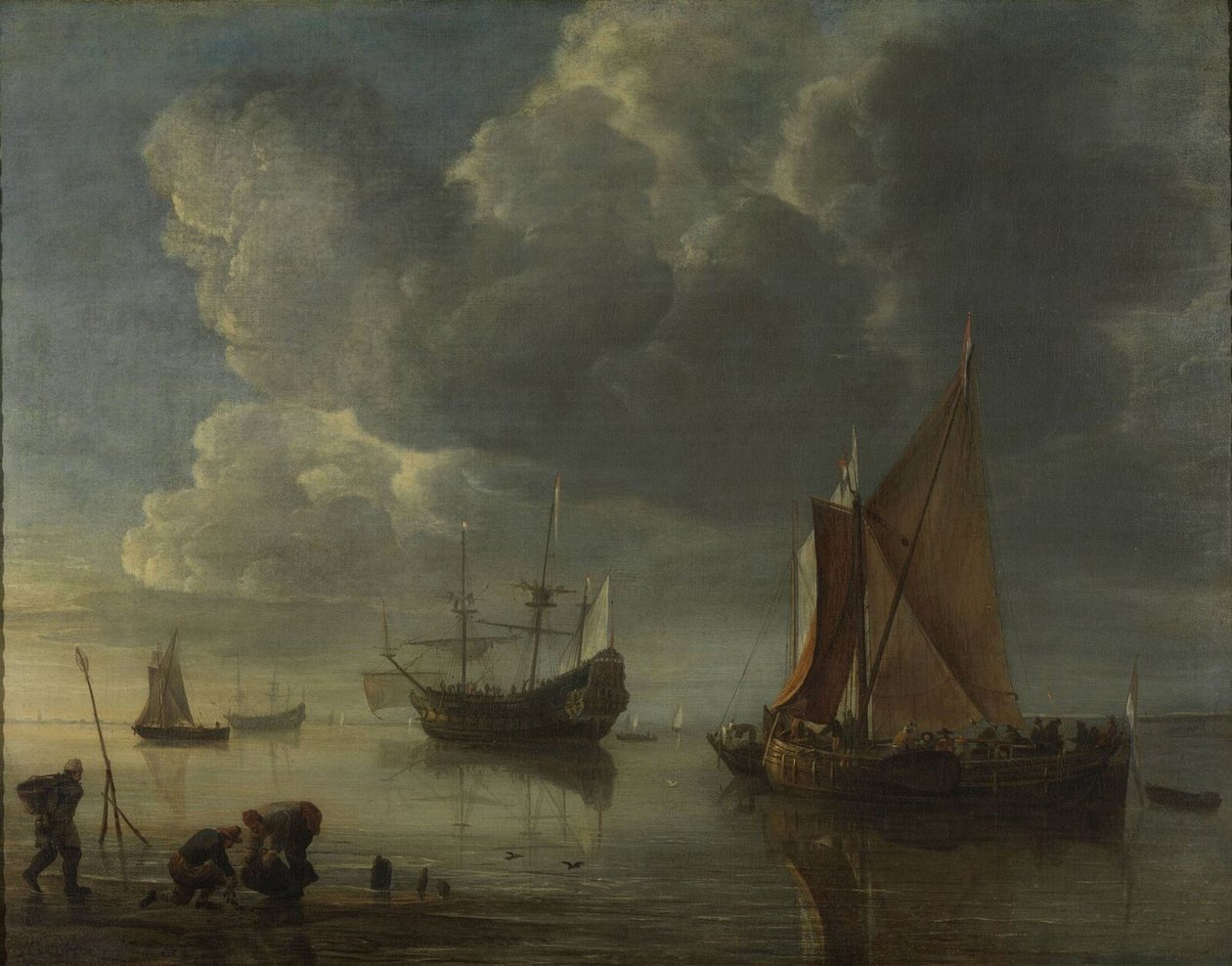 Ett lugnt hav, 1655-1657 av Hendrick Jacobsz. Dubbels