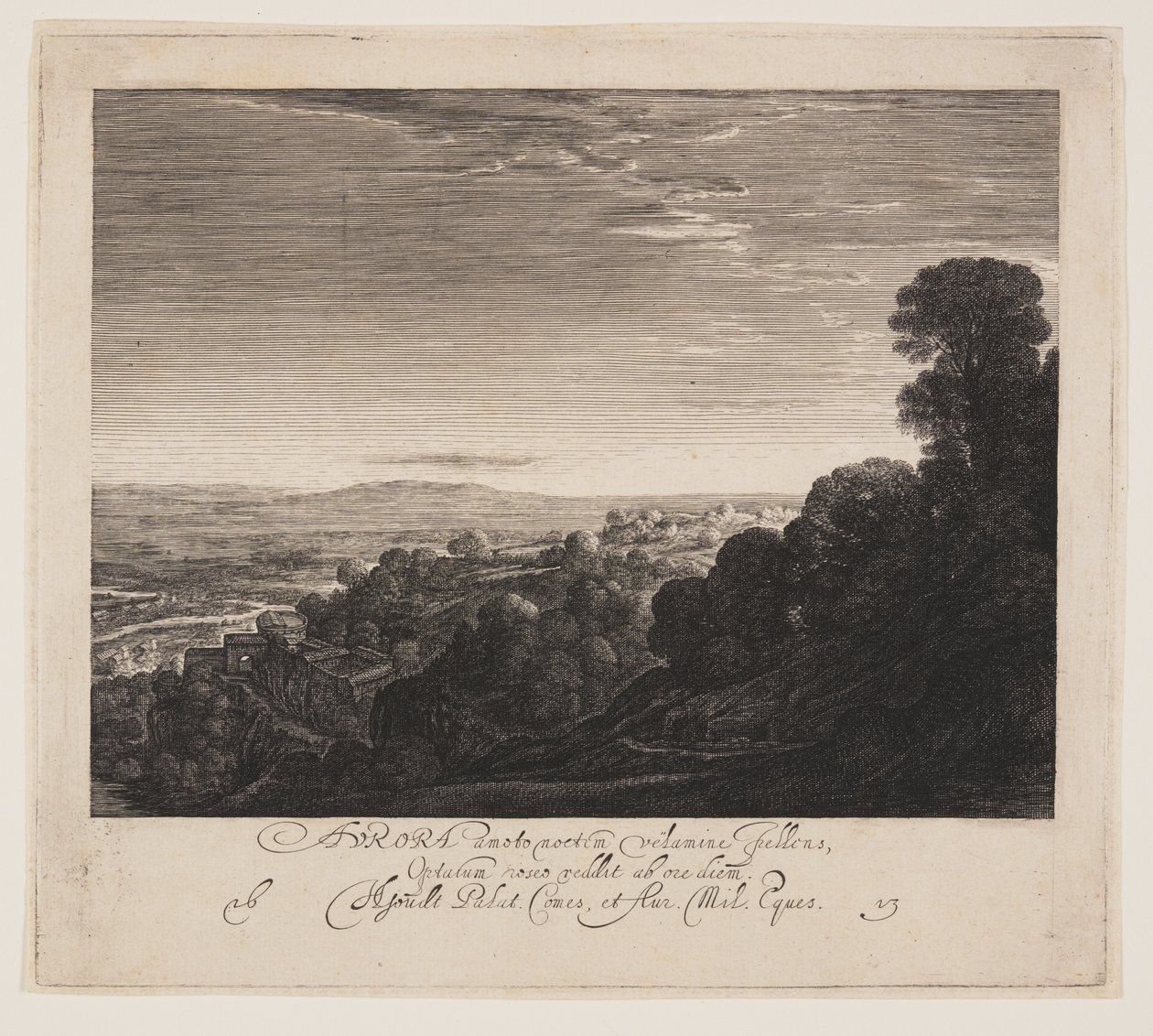 Aurora, landskap i gryningen av Hendrick von Goudt