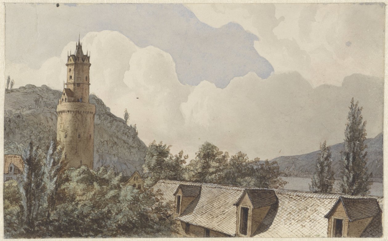 Utsikt över Andernach och Rhen av Hendrik Abraham Klinkhamer
