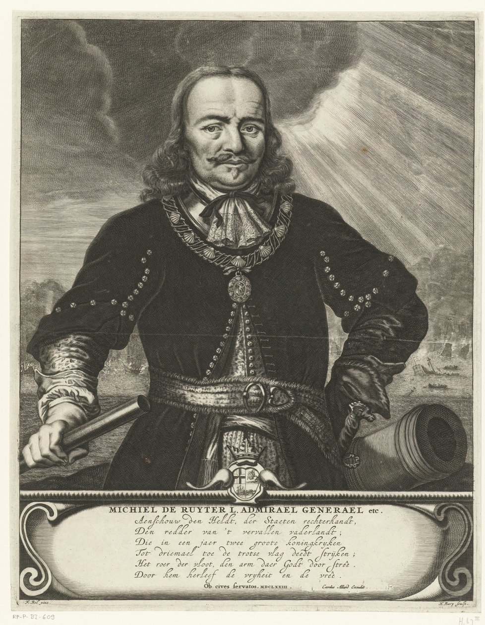 Porträtt av Michiel Adriaansz. de Ruyter av Hendrik Bary