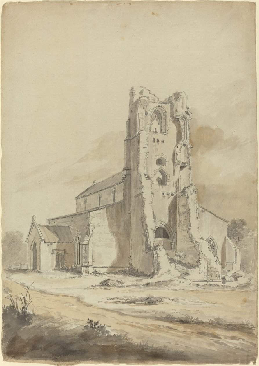 Förstörd kyrka av Hendrik Frans de Cort