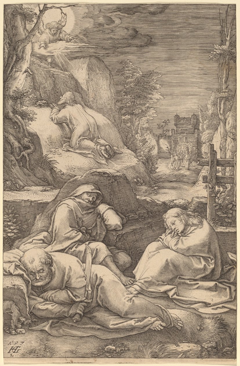 Kristus på Oljeberget av Hendrik Goltzius