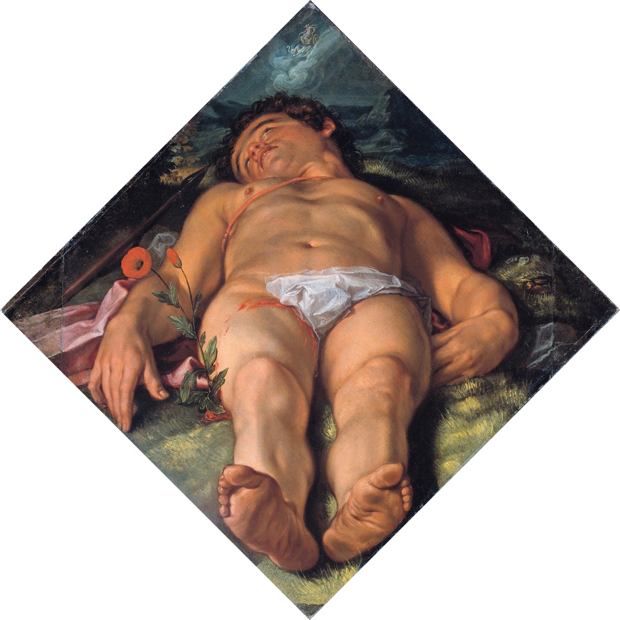Döende Adonis, 1609 av Hendrik Goltzius
