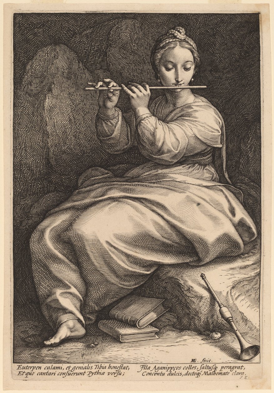 Euterpe av Hendrik Goltzius