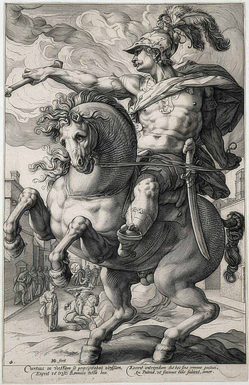 Marcus Curtius. 1586 av Hendrik Goltzius