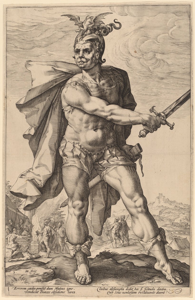 Mucius Scaevola av Hendrik Goltzius