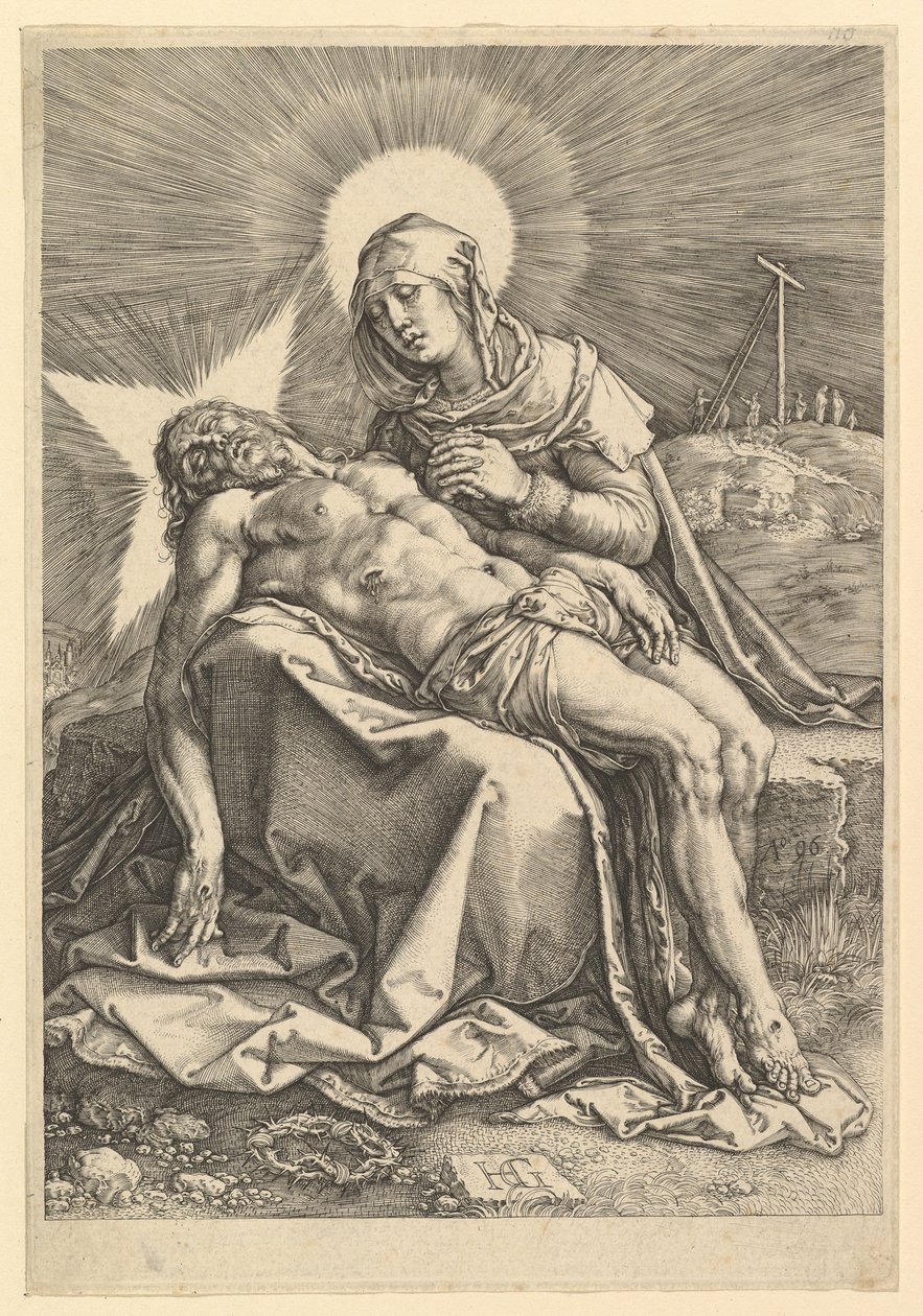 Pietà, 1596. av Hendrik Goltzius