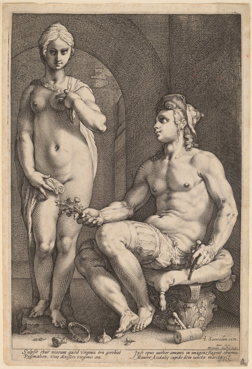 Pygmalion och Galatea av Hendrik Goltzius