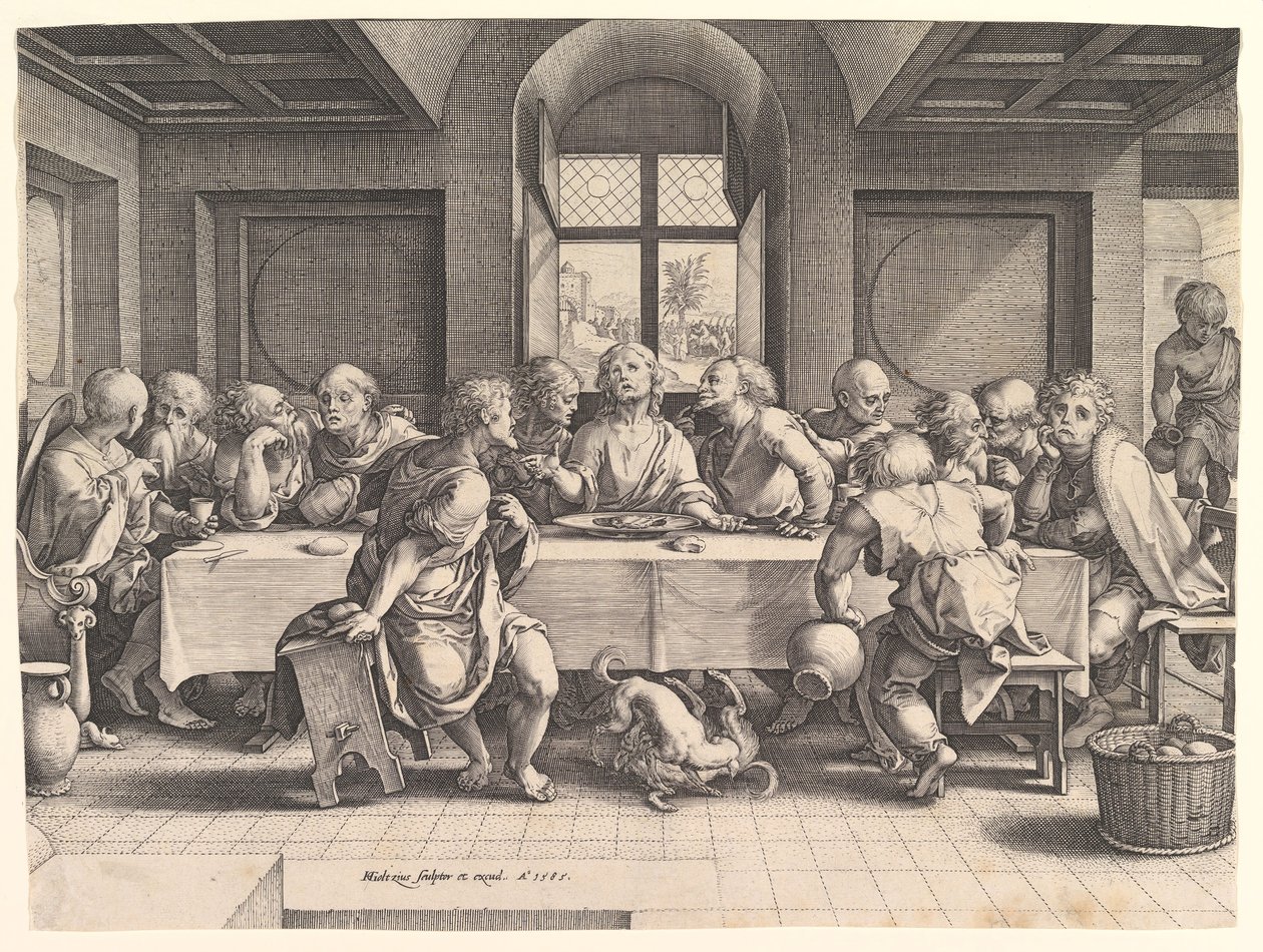 Den sista måltiden, 1585. av Hendrik Goltzius