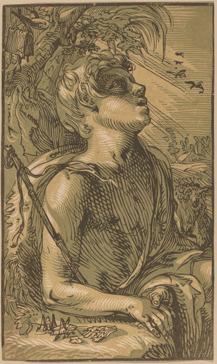 Den unge helige Johannes döparen av Hendrik Goltzius