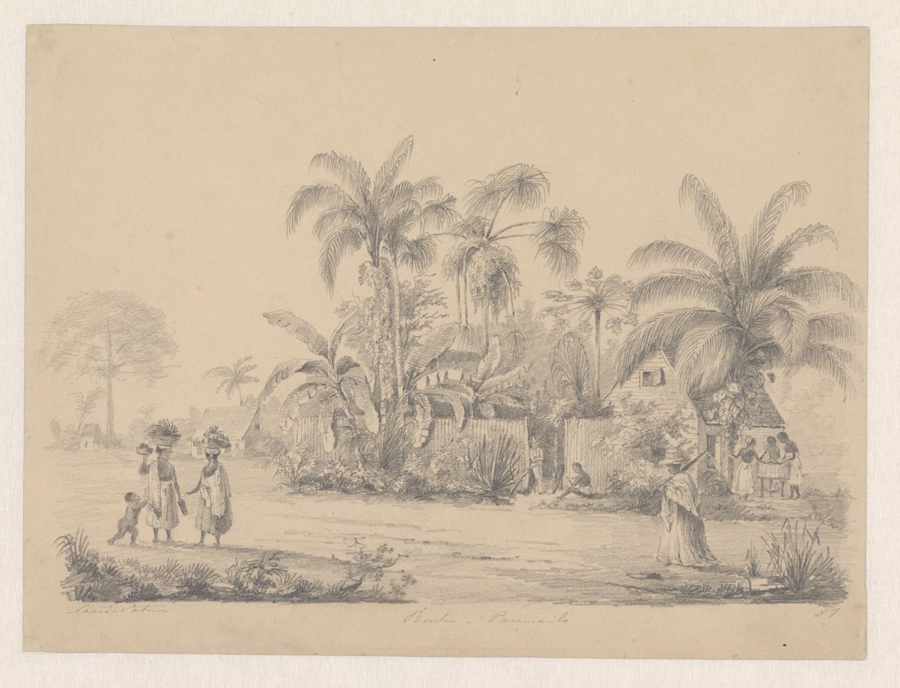 Gatuvy strax utanför Paramaribo av Hendrik Huygens