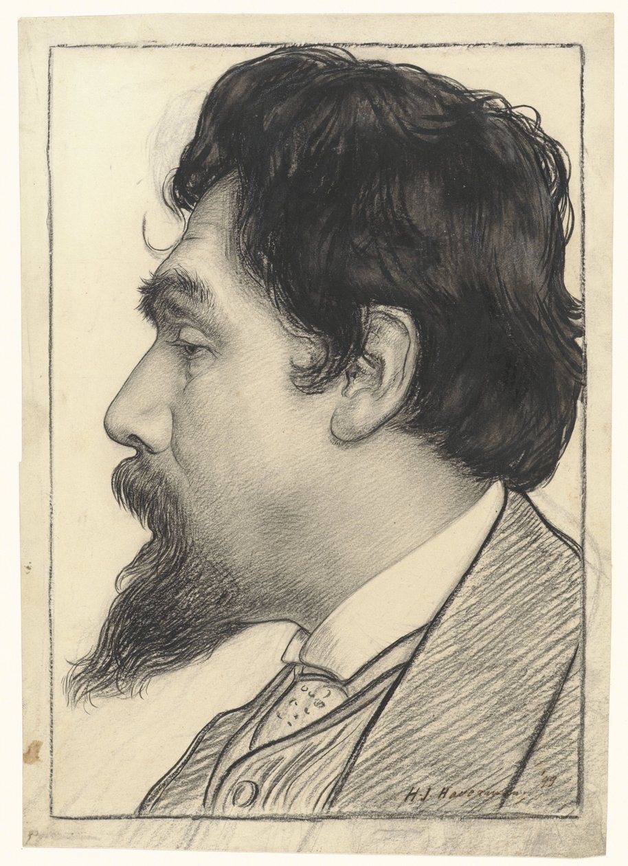 Porträtt av Jan Toorop av Hendrik Johannes Haverman
