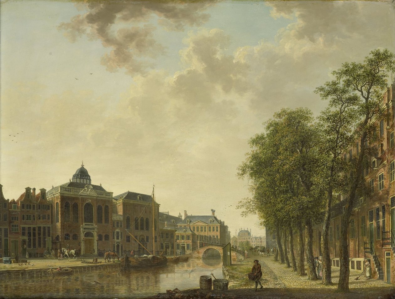 Utsikt över Houtmarkt, Amsterdam av Hendrik Keun (attributed to)