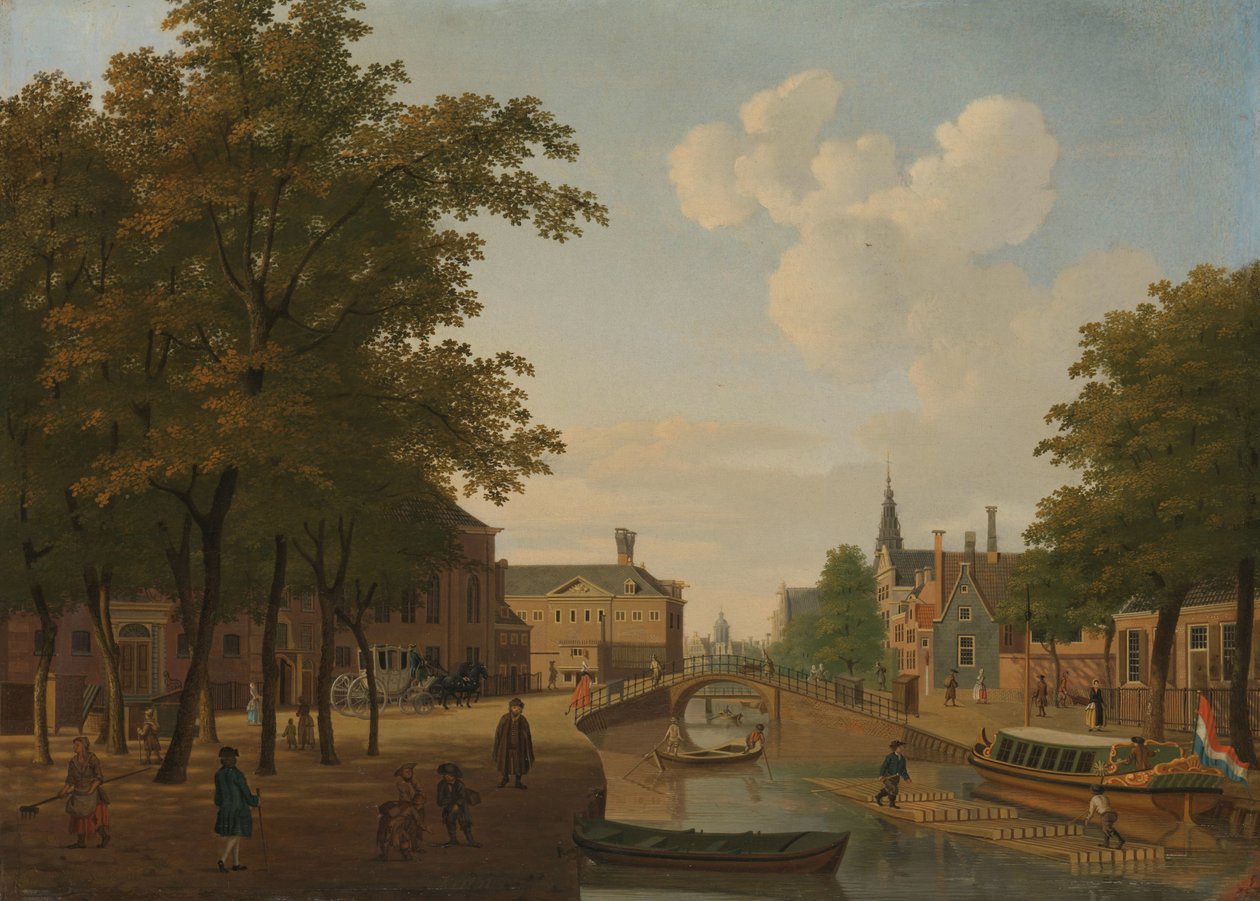 Utsikt över Houtmarkt, Amsterdam av Hendrik Keun