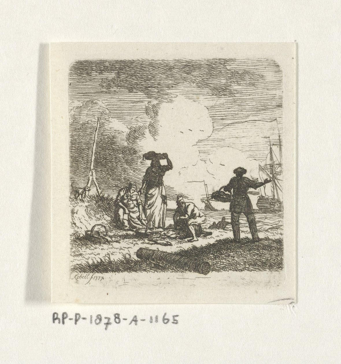 Fiskare på stranden av Hendrik Kobell