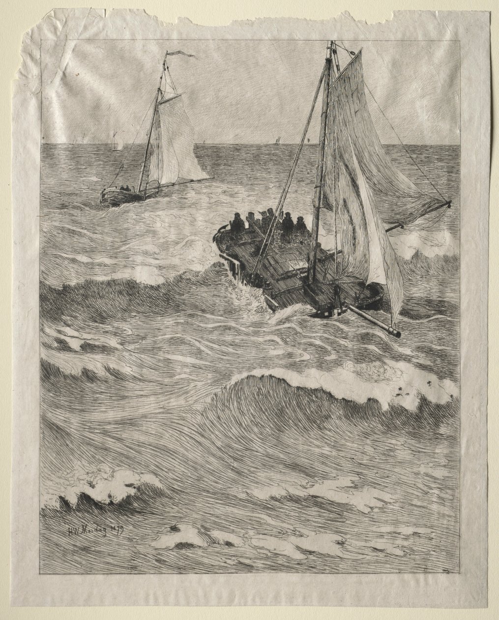 Marin scen, 1879. av Hendrik Willem Mesdag