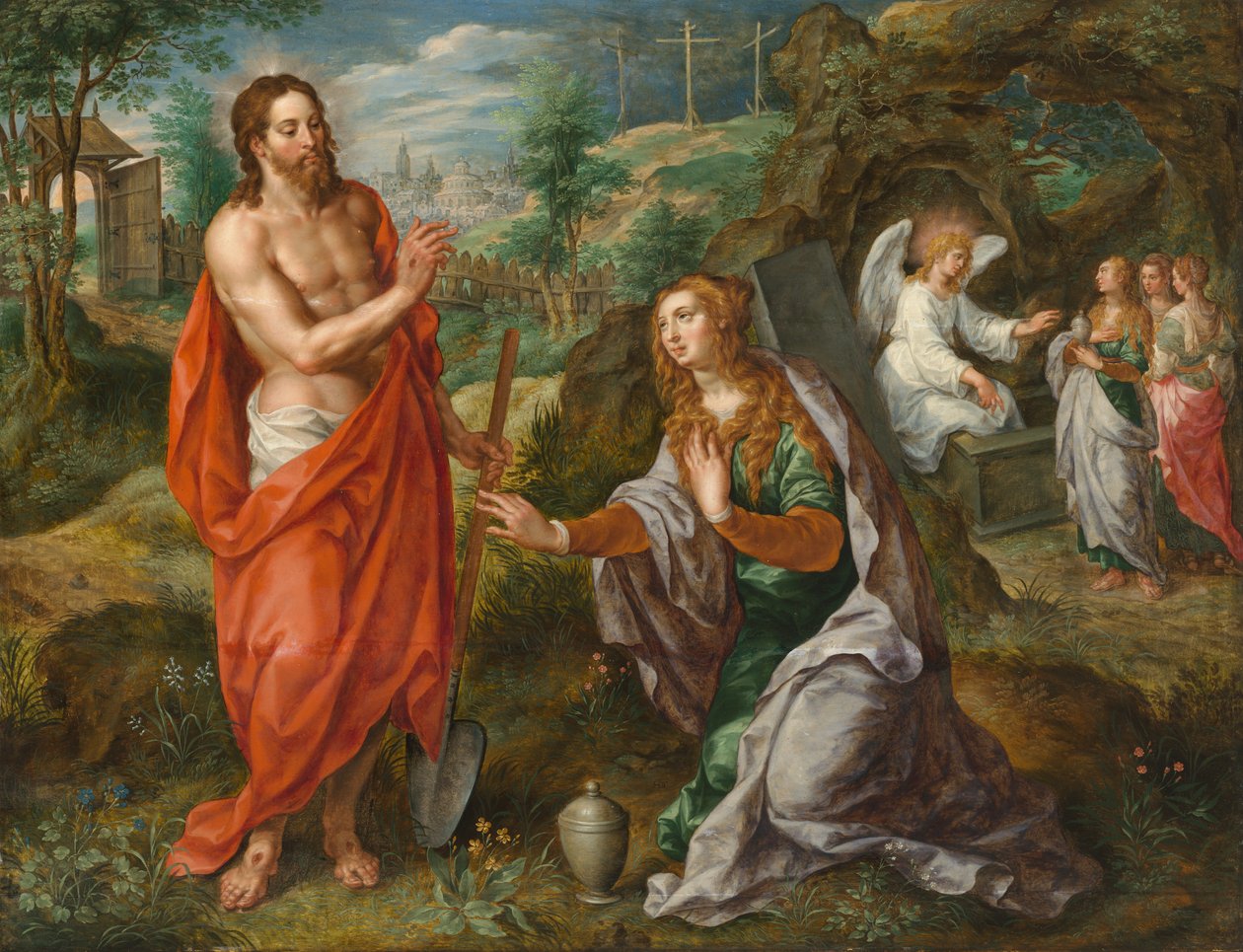 Noli Me Tangere (olja på panel) av Hendrik de Clerck