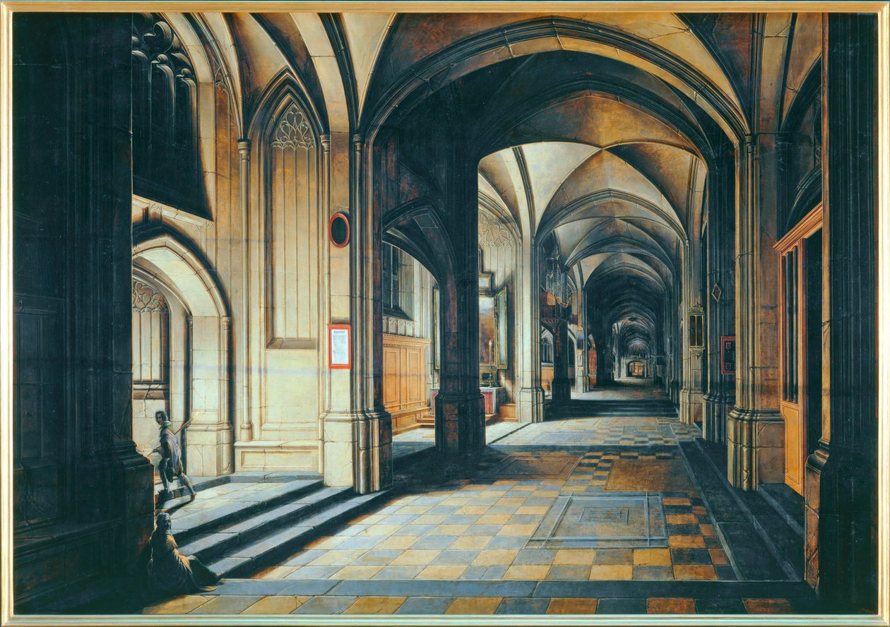Kyrka interiör. Natteffekt ... av Hendrik van Steenwyck