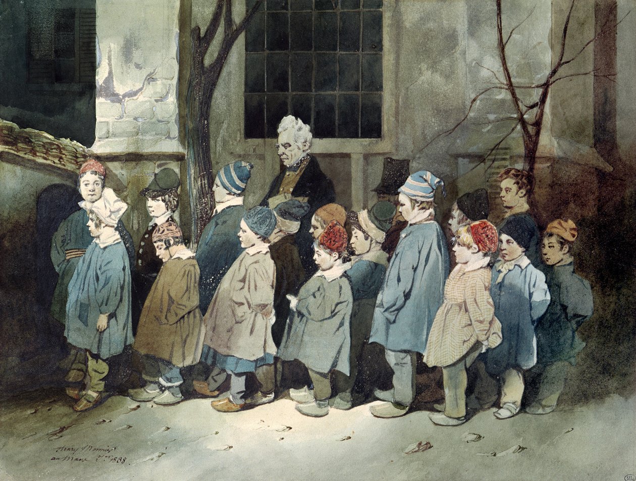 Skolpojkar på lekplatsen av Henri Bonaventure Monnier