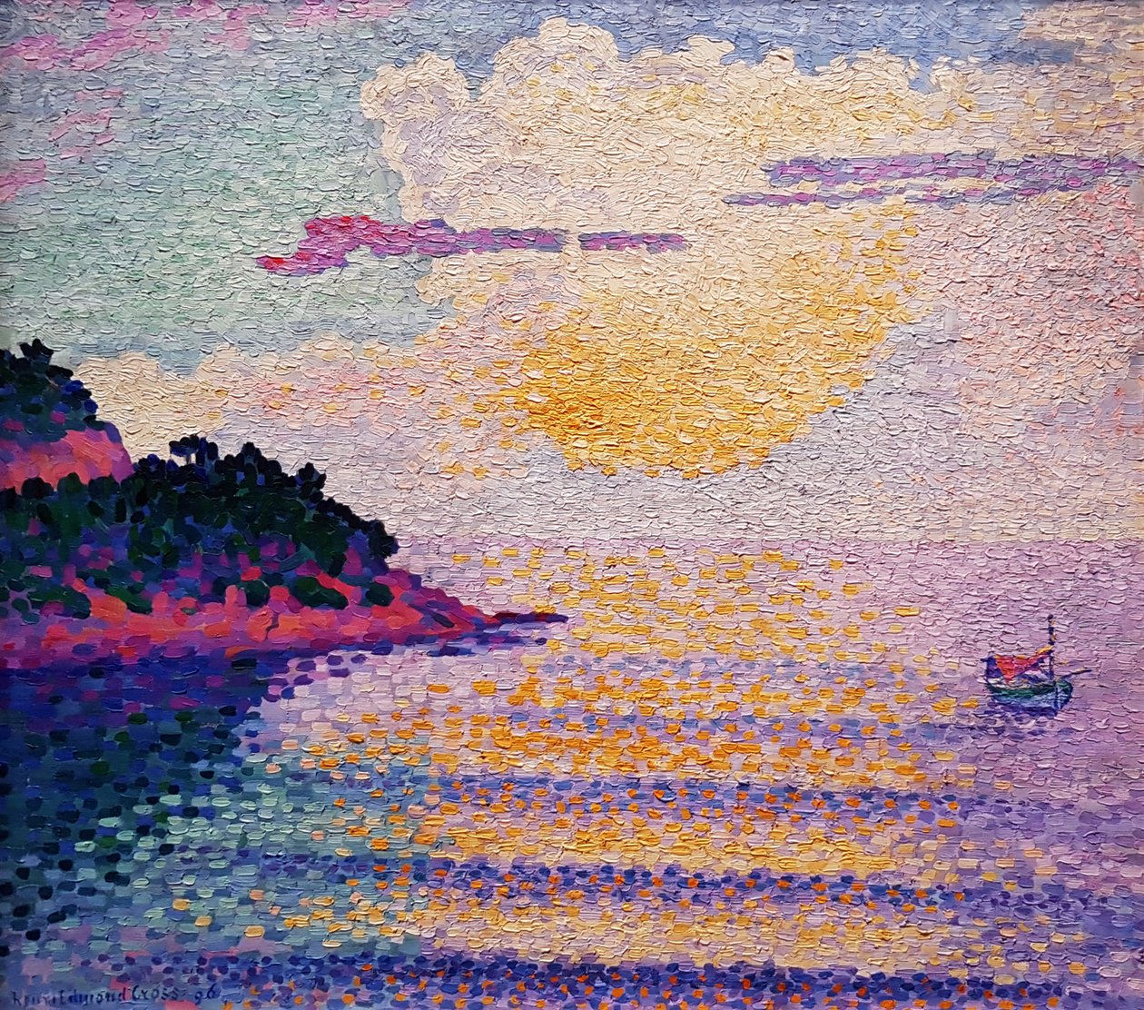 Sunset over the sea av Henri Edmond Cross