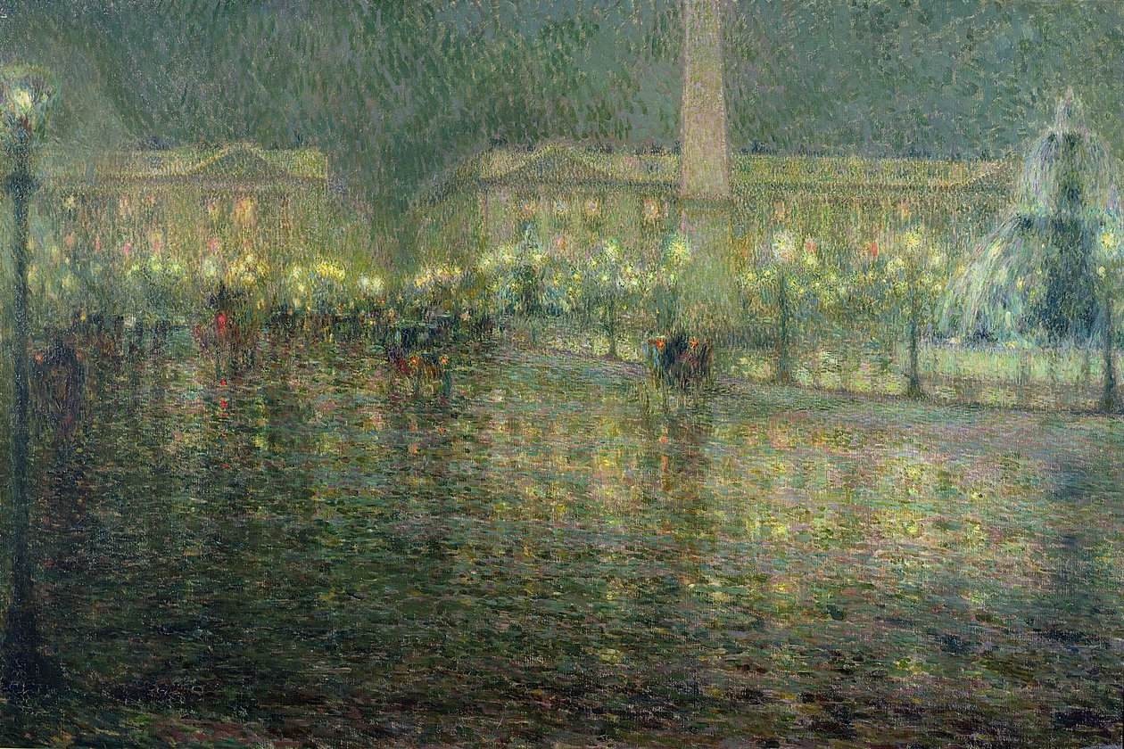 Place de la Concorde, ca 1909 av Henri Eugene Augustin Le Sidaner