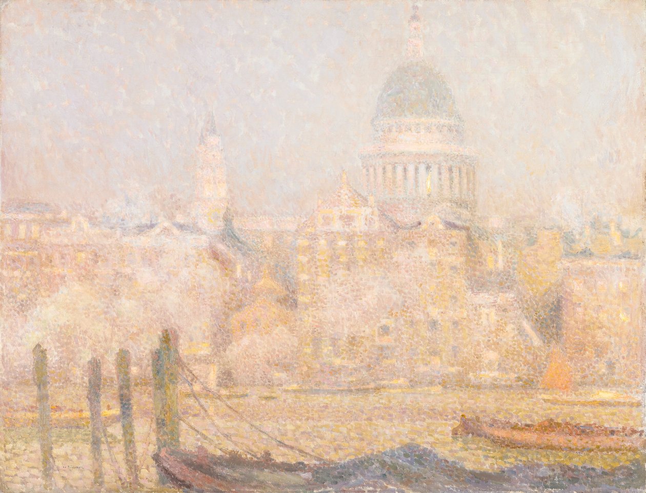 St. Pauls från floden- Morgonsolen på vintern av Henri Eugene Augustin Le Sidaner