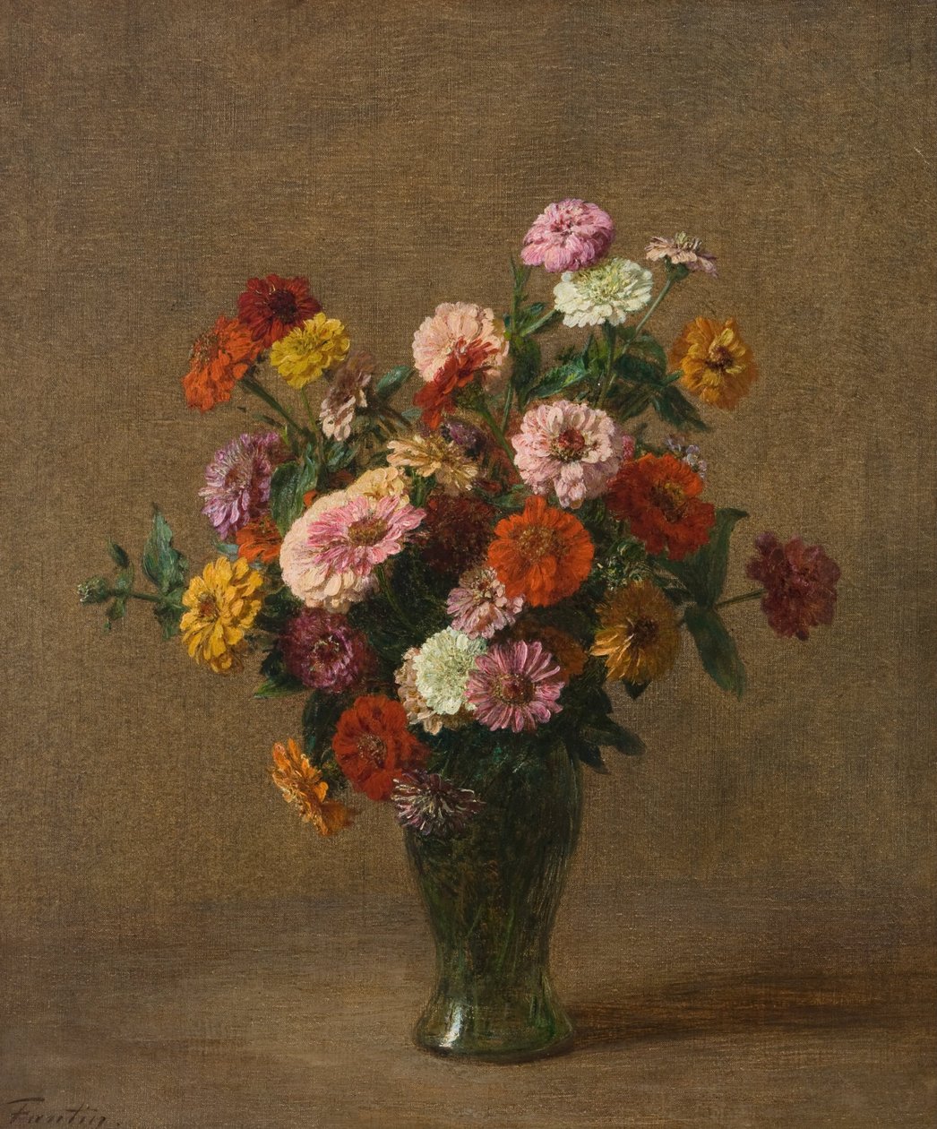 Zinnias av Ignace Henri Jean Fantin Latour