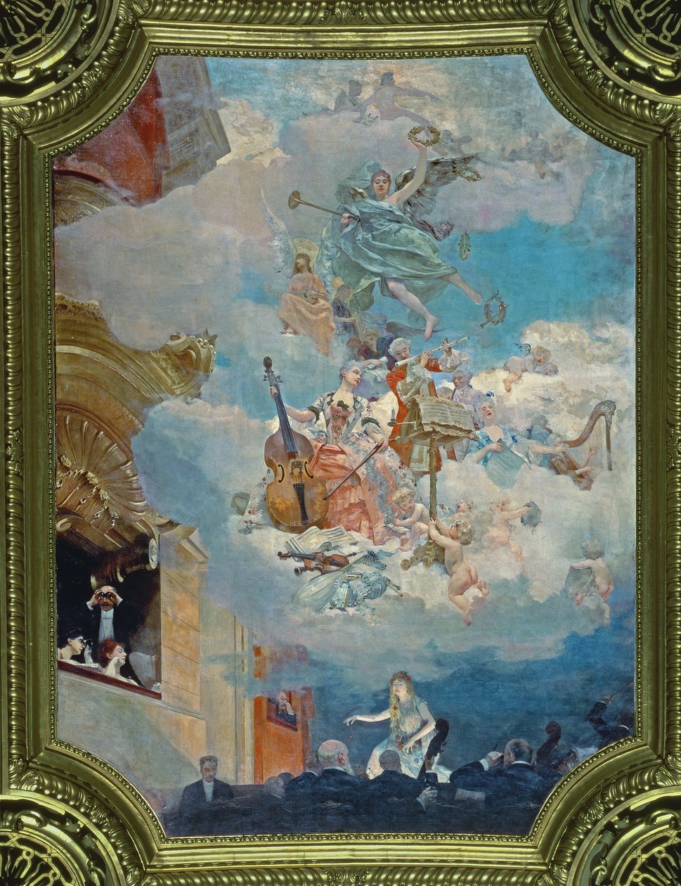 Musik genom tiderna, tak i Salle des Fetes (balsal), 1891 av Henri Gervex