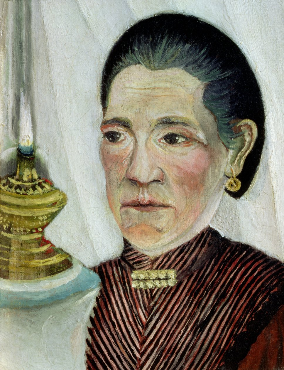 Porträtt av Josephine, konstnärens andra fru, ca 1900-03 (för par se 83698) av Henri Rousseau