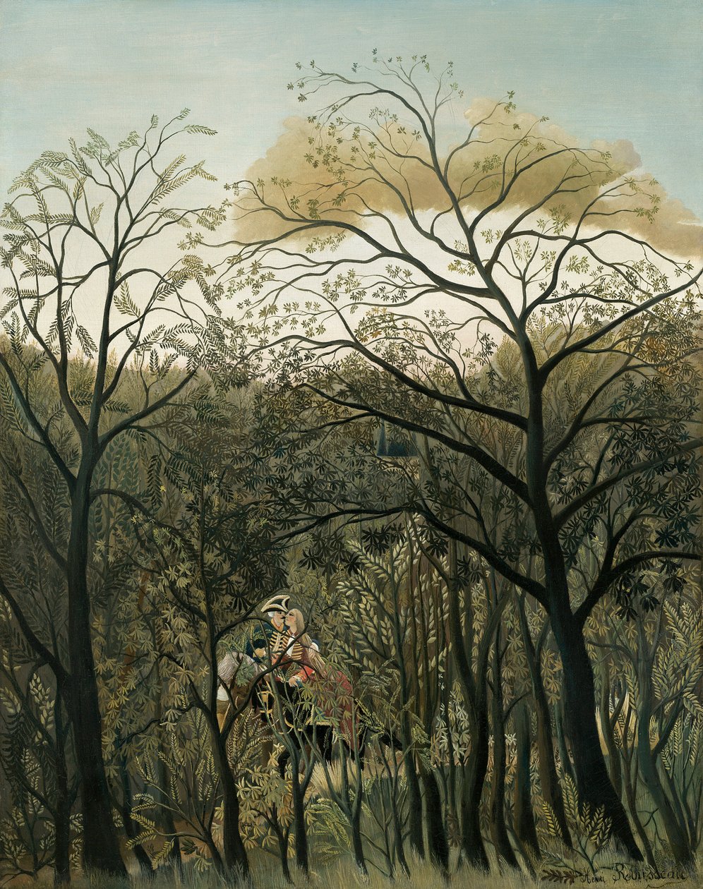 Rendezvous i skogen, 1889 av Henri Rousseau