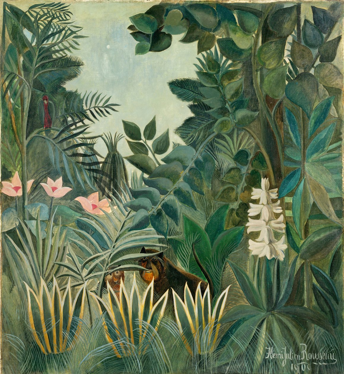 Ekvatorialdjungeln, 1909 av Henri Rousseau