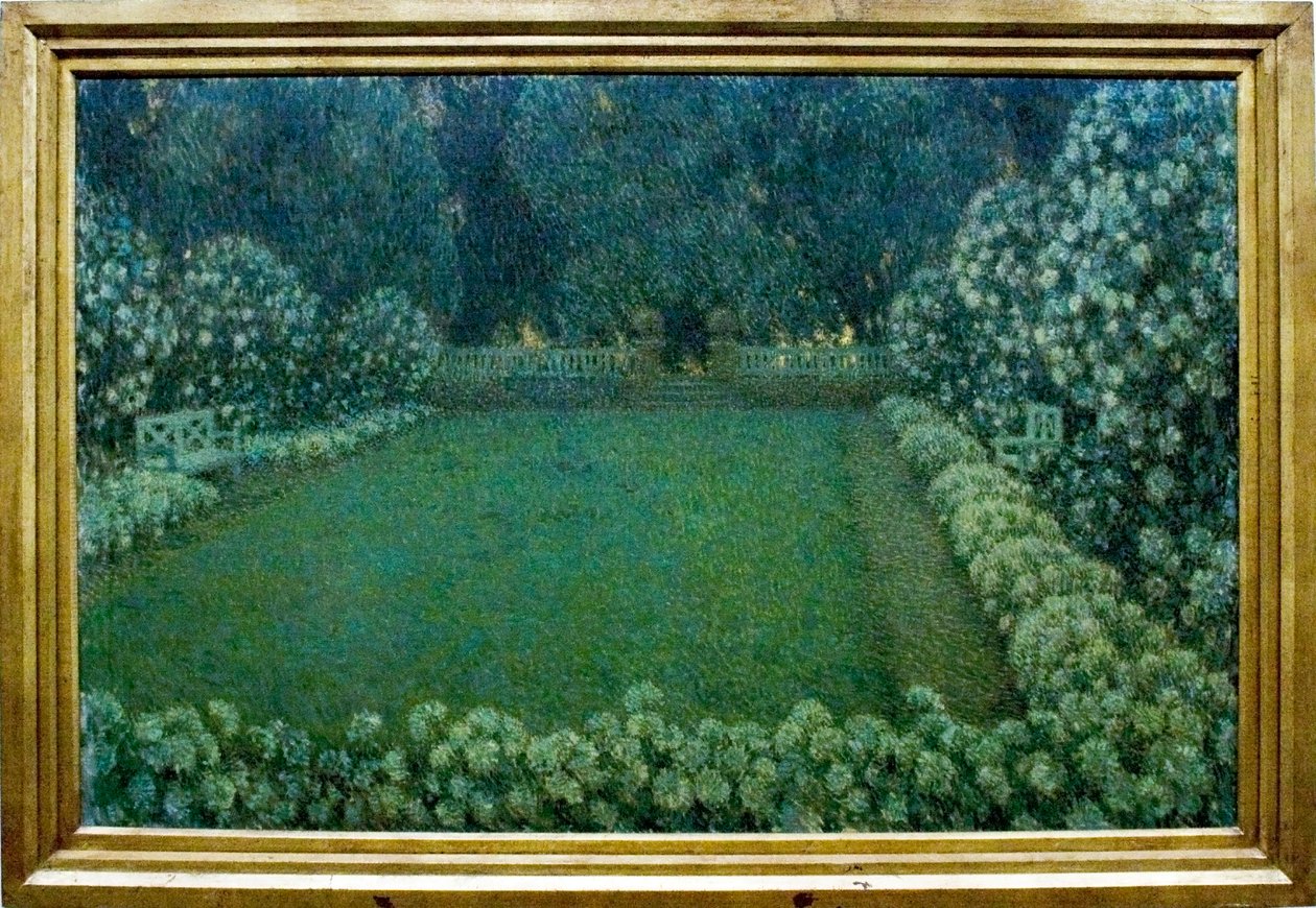 Le jardin blanc au crepusculenNederlands: De witte tuin in de schemeringnMagyar: A feher kert szurkuletbenn av Henri Eugene Augustin Le Sidaner