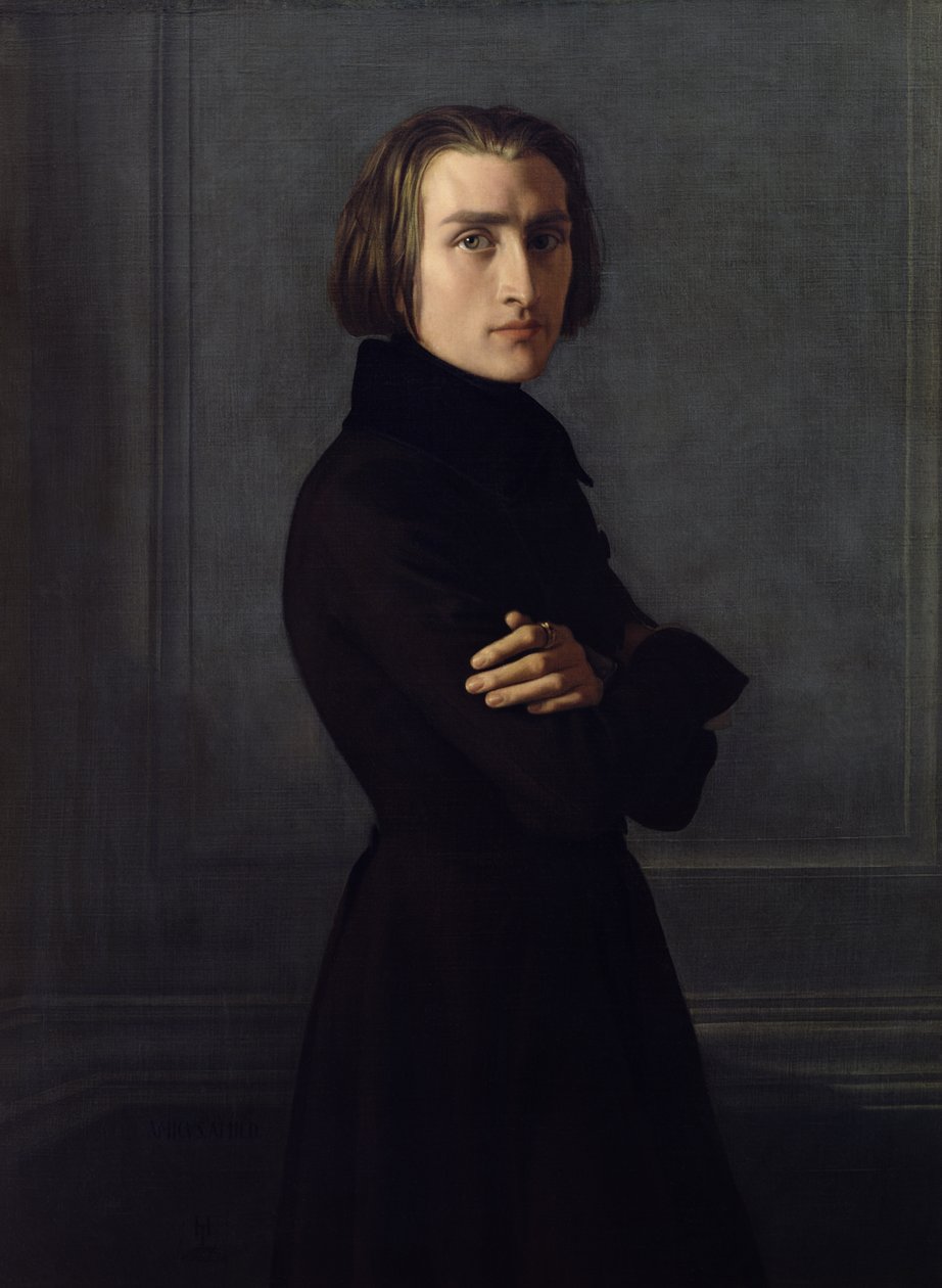 Porträtt av Franz Liszt (1811-86) 1839 av Henri Lehmann