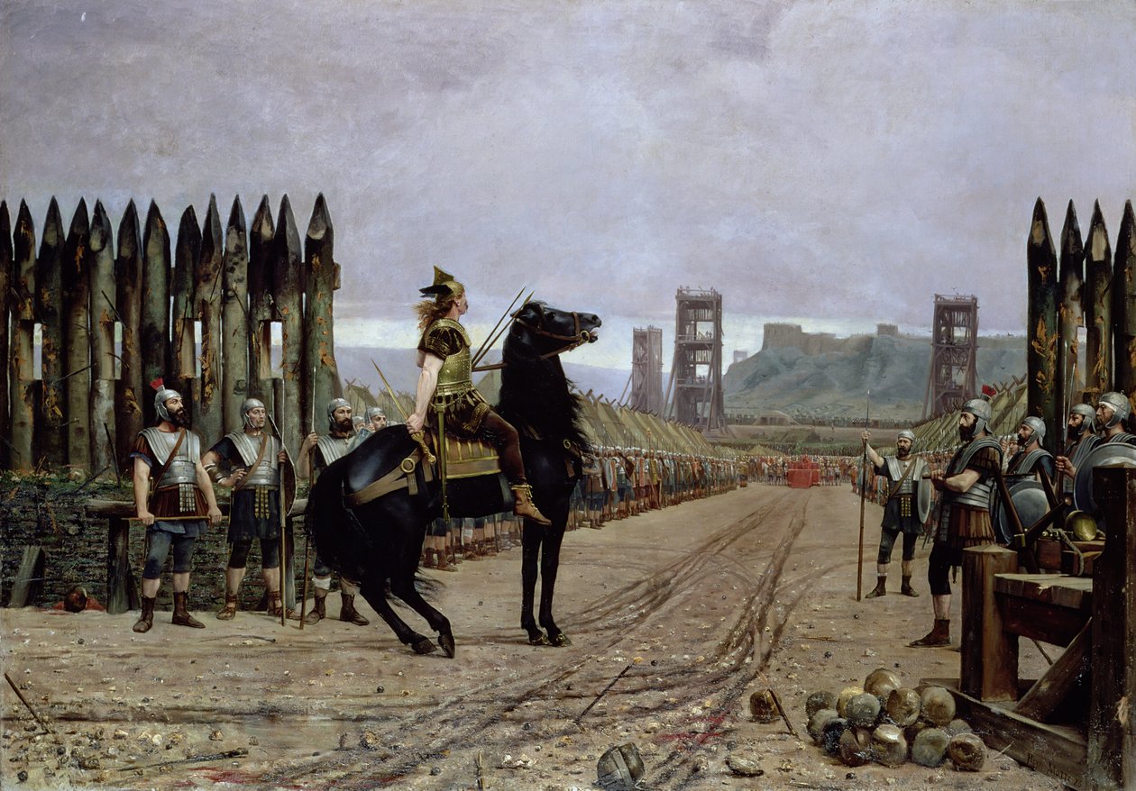 Vercingetorix (72-46 f.Kr.) före Caesar, 52 f.Kr., 1886 av Henri Paul Motte