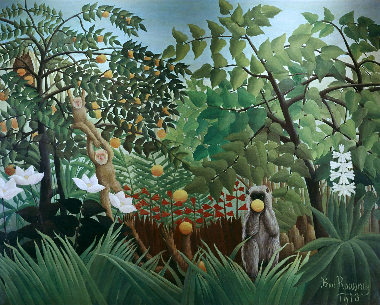 Exotiskt landskap, 1910 av Henri Rousseau
