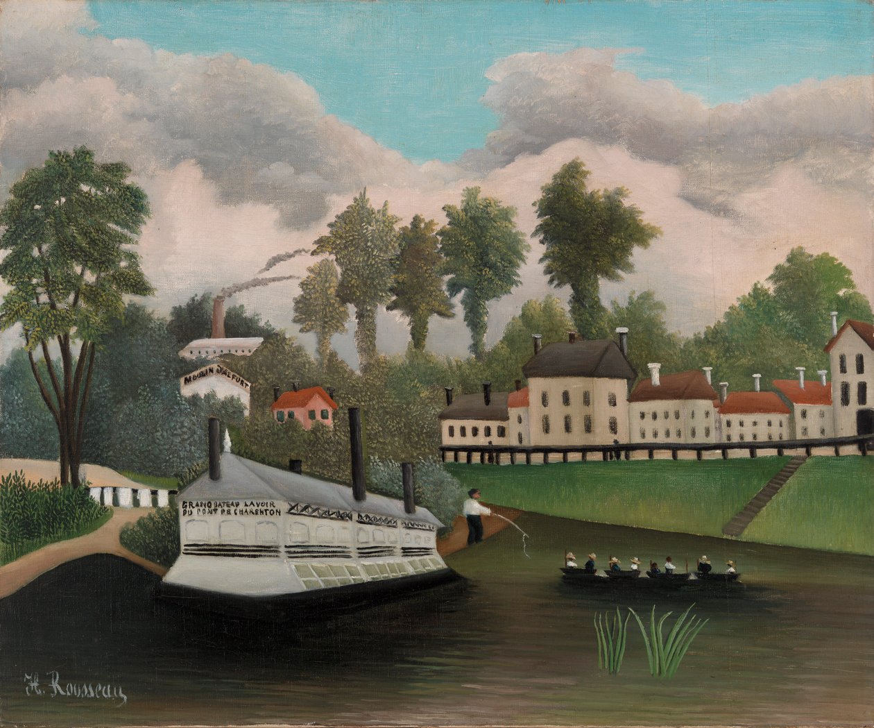 Tvättbåten i Pont de Charenton av Henri Rousseau