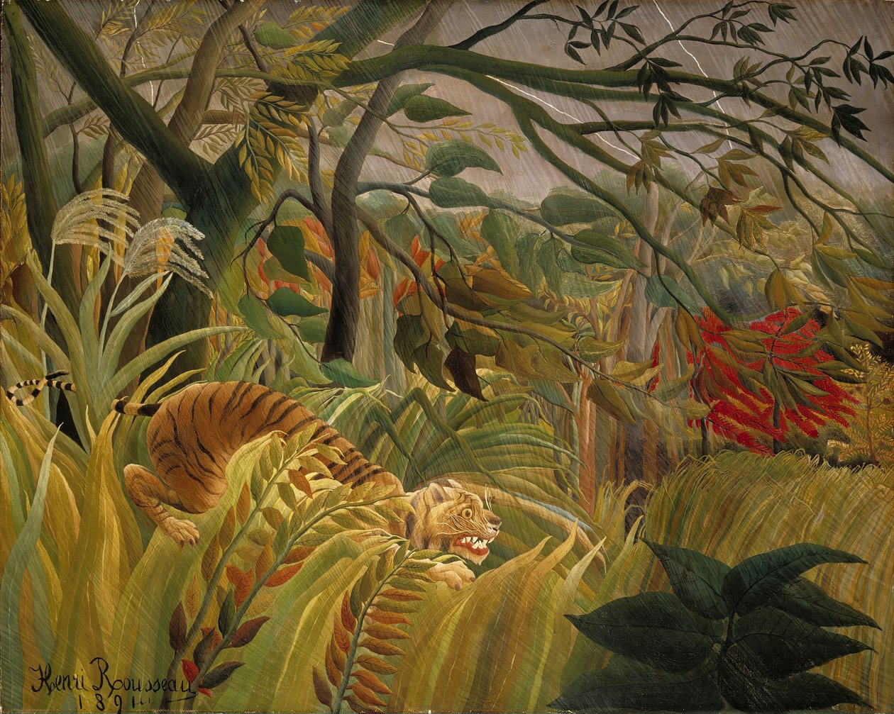 Tiger in a Tropical Storm   av Henri Rousseau