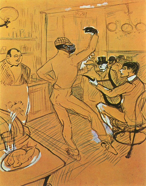 Dancing in the bar av Henri de Toulouse Lautrec