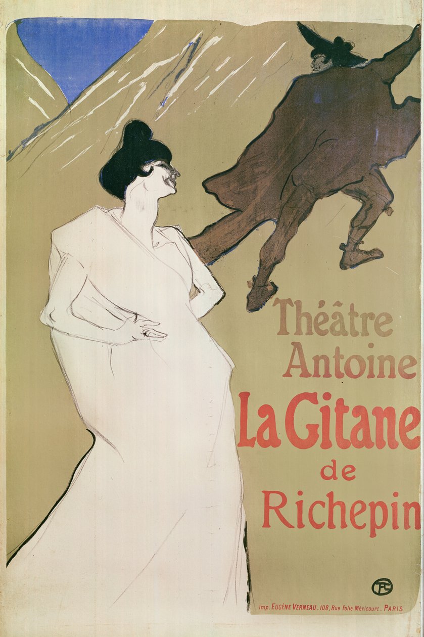 Antoine Theatre, The Gitane av Richepin (affisch), 1900 (litografi) av Henri de Toulouse Lautrec