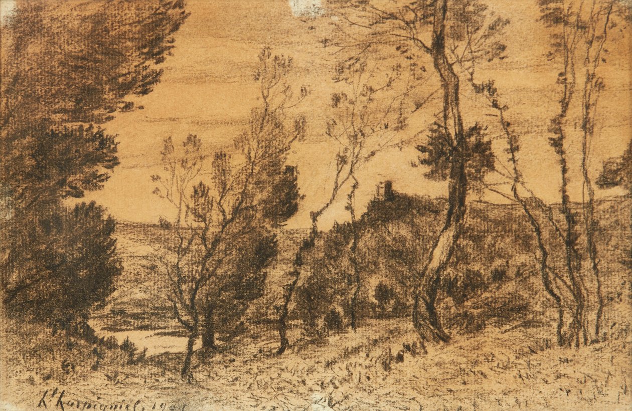 La Futaie (kol) av Henri Joseph Harpignies