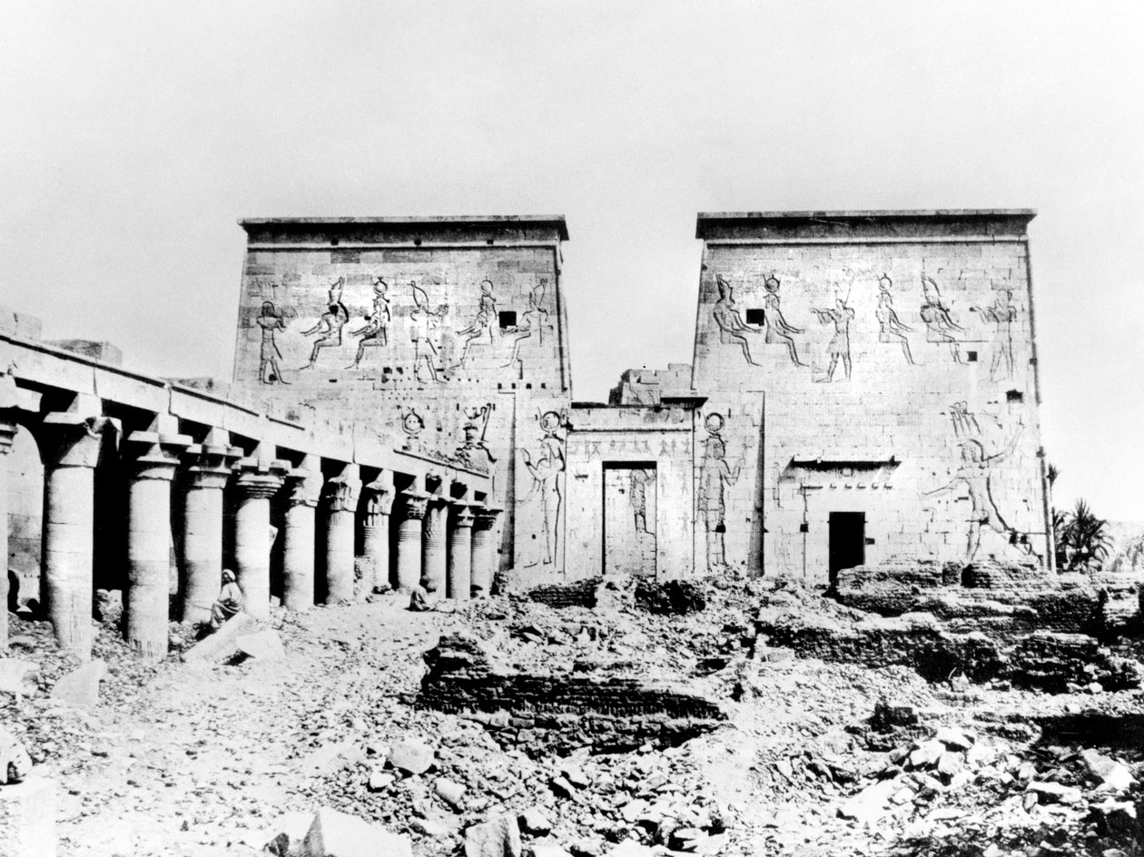 Isis tempel, Philae, Nubia, Egypten, 1887 av Georges Henri Bechard
