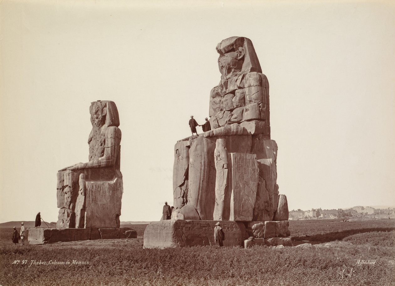Thebe, Memnons kolosser, 1870-talet. av Georges Henri Bechard